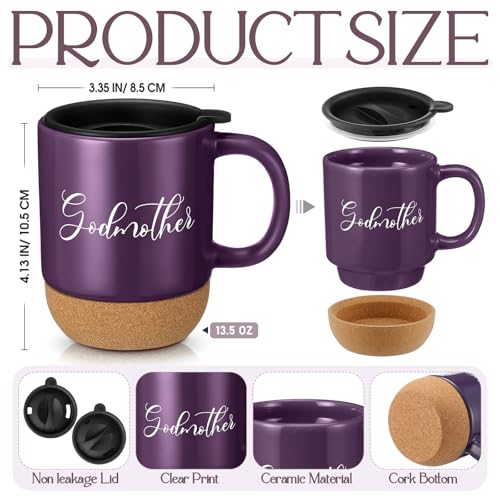 Purple Godmother Gifts Set for Women from Godchild - Mug, Candle, Notebook & Pen