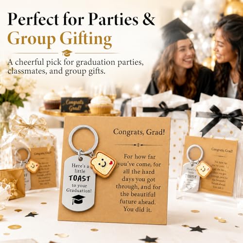 Cute Toast Graduation Keychain - Perfect Gift for Class of 2026