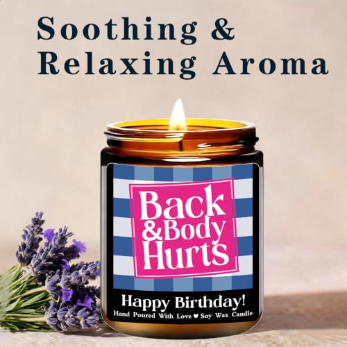 SatisGift Funny Birthday Scented Candle - Lavender & Vanilla, 9 oz Blue