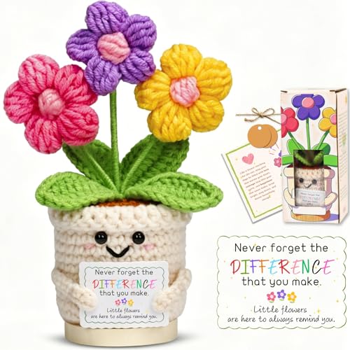 Inspirational Crochet Flower Gift Set for Women - Teacher Appreciation