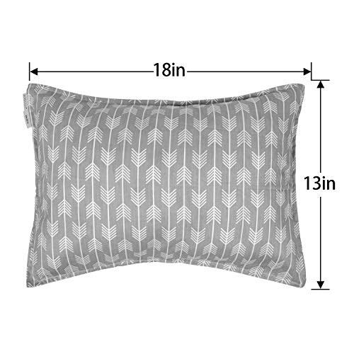 ALVABABY Toddler Cotton Pillowcases 13x18 & 12x16 Inches Dinosaur & Arrows Design, Pack of 2