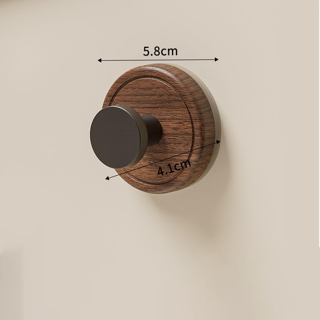 Natural Walnut Wood Wreath Hanger by [Brand Name] - Decorative Suction Cup Hooks for Front Door | 3PCS