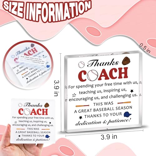 Baseball Coach Appreciation Plaque - Clear Acrylic Desk Decor