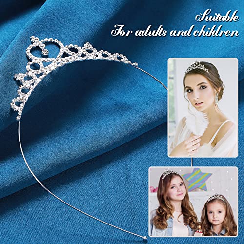 Sibba Princess Crown Tiara 2-Pack Crystal Rhinestone Pearl Headband