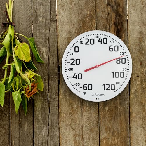 8-Inch Analog Indoor/Outdoor Thermometer - Weather-Resistant Wall Mount