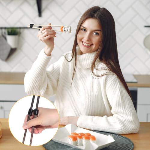 10 Reusable Chopstick Helpers for Easy Learning - Black Training Connectors