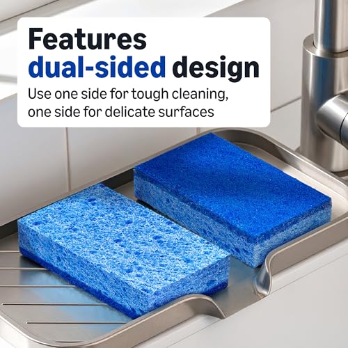 Amazon Basics Non-Scratch Dual-Sided Sponges - 6 Pack