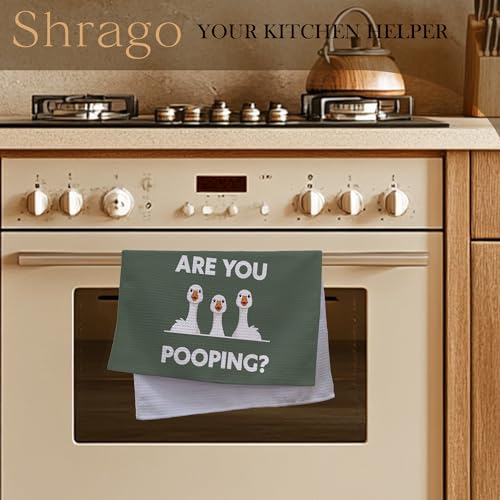 Funny Duck Hand Towels - Humorous Bathroom Decor, 16x24 Inch