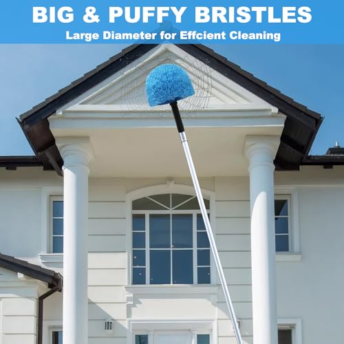 Blue Cobweb Duster Head - Threaded Spider Web Brush Attachment (Type 1)