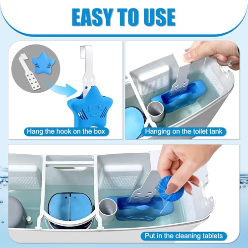 Blue Adjustable Toilet Tank Tablet Holder Caddy - Pack of 2
