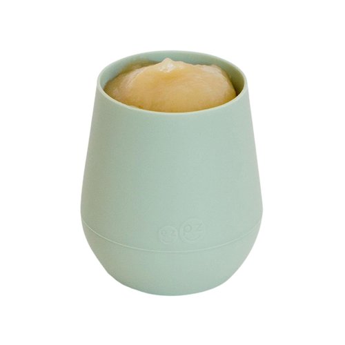 Ezpz Tiny Cup - 100% Silicone Training Cup for Infants | Sage Color - Ideal for Baby-Led Weaning