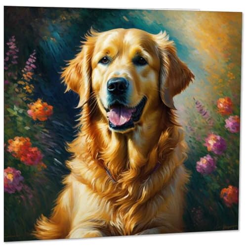 Premium Golden Retriever Greeting Card - 145mm x 145mm
