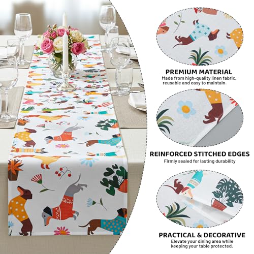 Dog Themed Table Runner for Puppy Birthday Party - 13x72 Inches