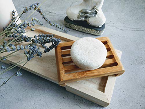 Eco-Friendly Bamboo Soap Dish with Drainage - 12x8 cm