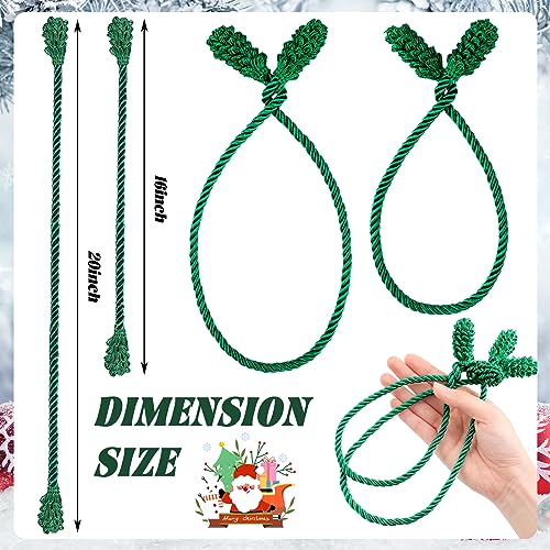 Green Christmas Garland Twist Ties Set - 20 Pcs, 20 and 16 Inches