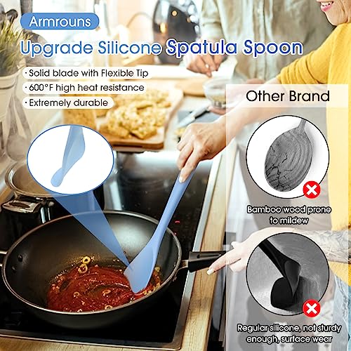 Silicone Spatula Spoon Set - 2 Pack, Heat Resistant & Non-Stick