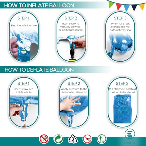 Blue Number 7 Foil Balloon - 40 Inch Large Birthday Party Decoration