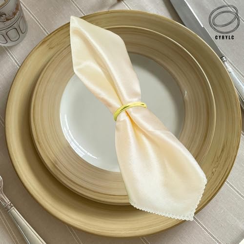 Gold Stainless Steel Napkin Rings - 10 Pcs Round Set for Table Decor