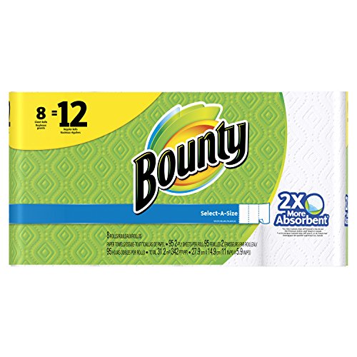 Bounty Select-A-Size White Paper Towels, 8 Giant Rolls