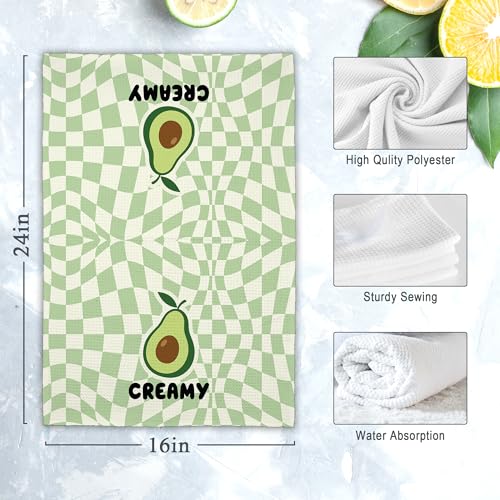 Trendy Green Avocado Kitchen Towels - 16x24in Decorative Hand Towels