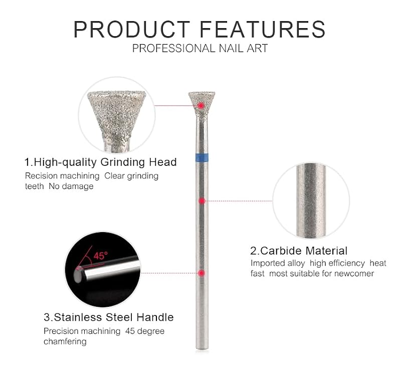 Rolabling Inverted Cone Tungsten Steel Nail Drill Bit 4.7x3mm