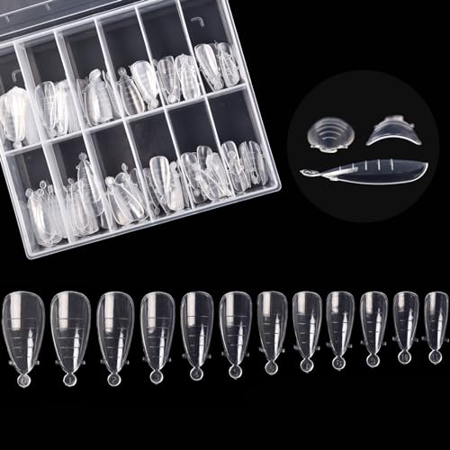 KADS 120 Pcs Dual Forms Full Cover Nail Tips Upper Arched Extension Molds