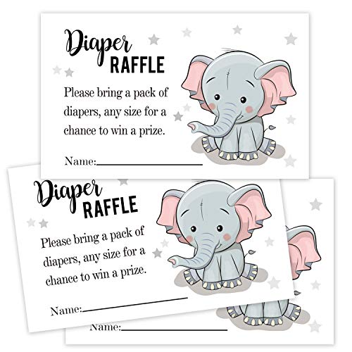 50 Greenery Diaper Raffle Tickets for Baby Shower Invitations