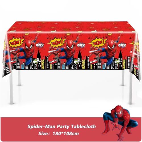 Cartoon Spider Table Cloths - 3 Disposable Plastic Covers for Parties