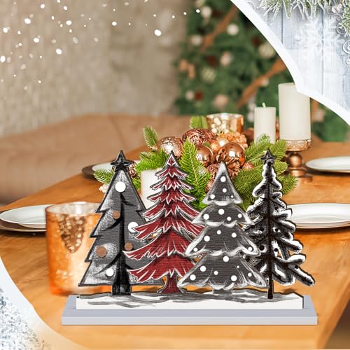 Amyhill Rustic Christmas Wooden Table Signs Set - Neutral / Christmas / 6