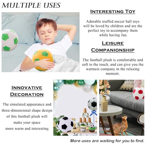 Yellow-Green Plush Soccer Ball Toy - Soft Football Pillow Gift