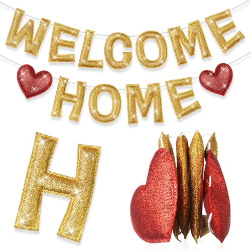 Colorful Rainbow Welcome Home Banner - Pre-strung Felt Garland