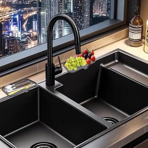 2-Piece Silicone Soap Dish and Sponge Holder for Kitchen and Bathroom Sink