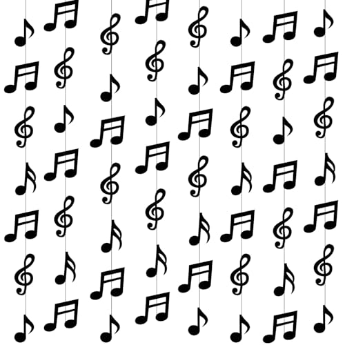 8-Piece Music Note Hanging Swirl Decorations for Music Theme Parties