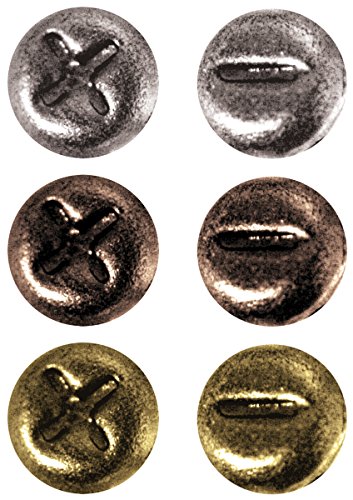 Tim Holtz Mini Fasteners - 99 Pack Antique Metal Brads, 1/4 Inch