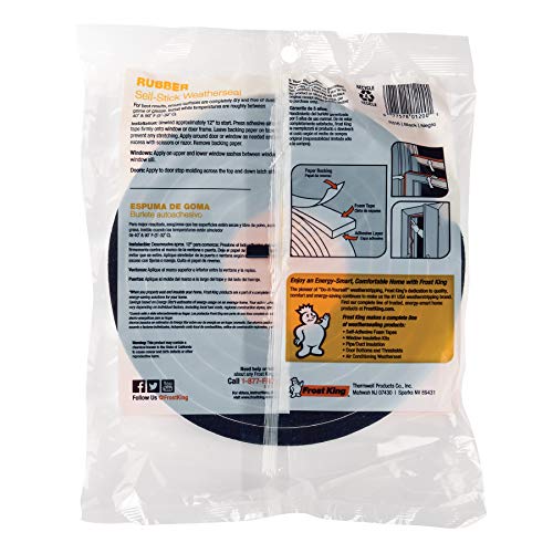 Frost King 10-Foot Foam Tape, 1-1/4" x 7/16" - Pack of 12