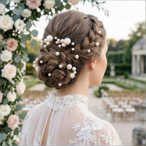 24 Pcs Pearl Bridal Hair Pins Handmade U-Shape Wedding Hair Accessories