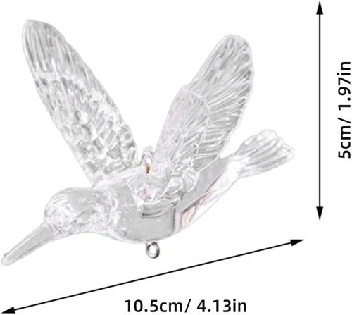 Abaodam Hummingbird Ornament - Clear Acrylic Flying Birds Decoration for Home & Garden