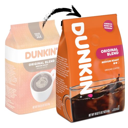 Dunkin' Original Blend Medium Roast Ground Coffee, 18 Ounce Bag