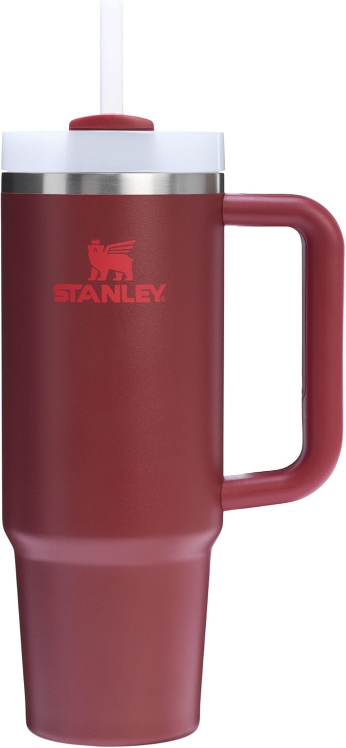 STANLEY Quencher H2.0 Tumbler - 30 oz Insulated Stainless Steel Cup with Handle & Straw | Cranberry