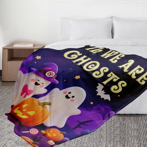 KINMES Til We Are Ghosts Halloween Flannel Throw Blanket, Color 4, 50x60in