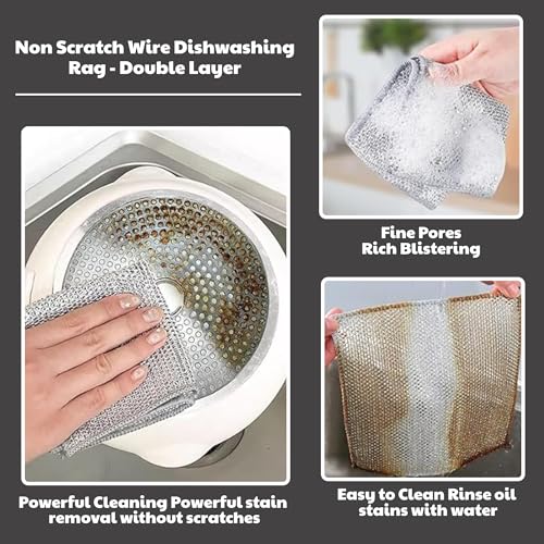 CrafTreat Non-Scratch Wire Dishwashing Cloths, 10-Pack