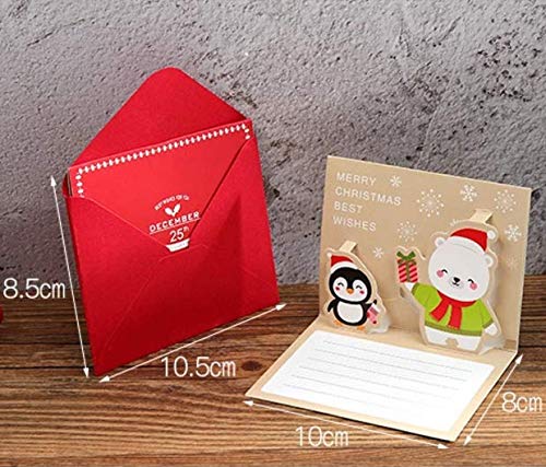 12 Pack Small Christmas Greeting Cards with Envelopes