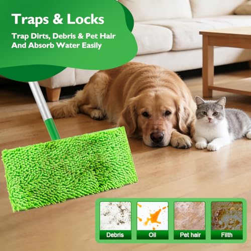 HOMEXCEL 10 Pack Microfiber Mop Pads - Compatible with Swiffer Sweeper