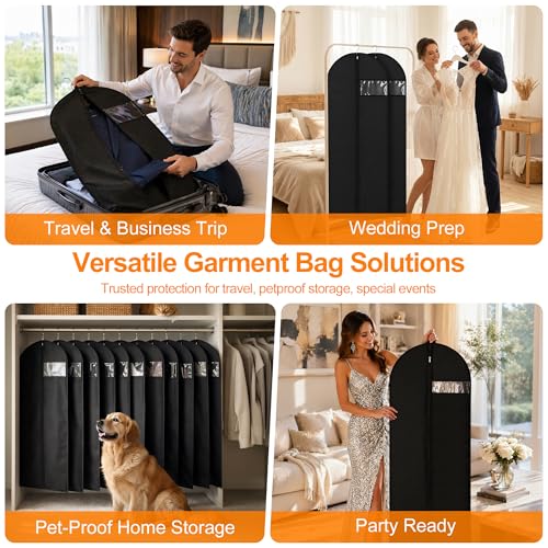 EZ COZY 45" Garment Bag for Travel & Hanging Clothes - Waterproof & Durable