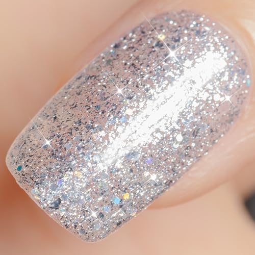 YTD Likomey Silver Holographic Glitter Gel Nail Polish 15ml