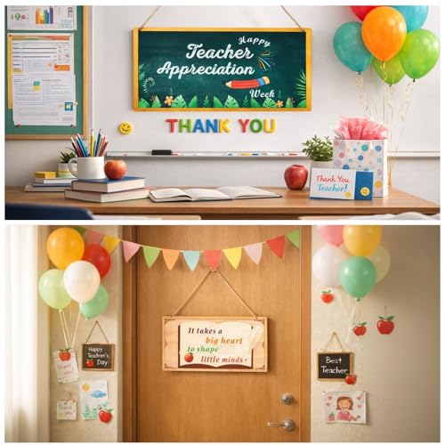Inspirational Double-Sided Wooden Hanging Sign for Classroom Wall & Door Decor