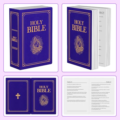 Katatdes Bible Pillow with Book Design - Soft Plush Decorative Cushion for Home & Gifts (Purple)
