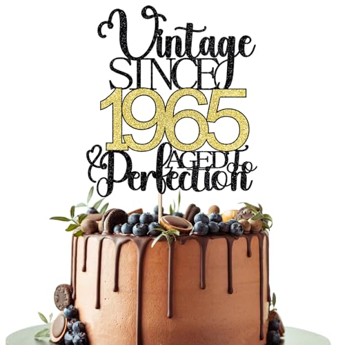Vintage 1965 Aged To Perfection 61st Birthday Cake Topper
