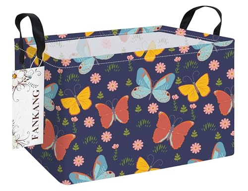 Collapsible Rectangular Colorful Butterfly Storage Basket - FANKANG