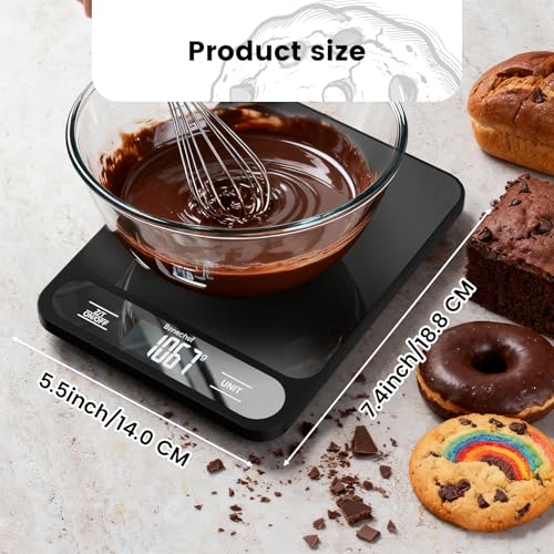 Benechef Ultra-Thin Digital Kitchen Scale, 22lb Capacity, 1g Accuracy, LCD Display, Easy to Clean